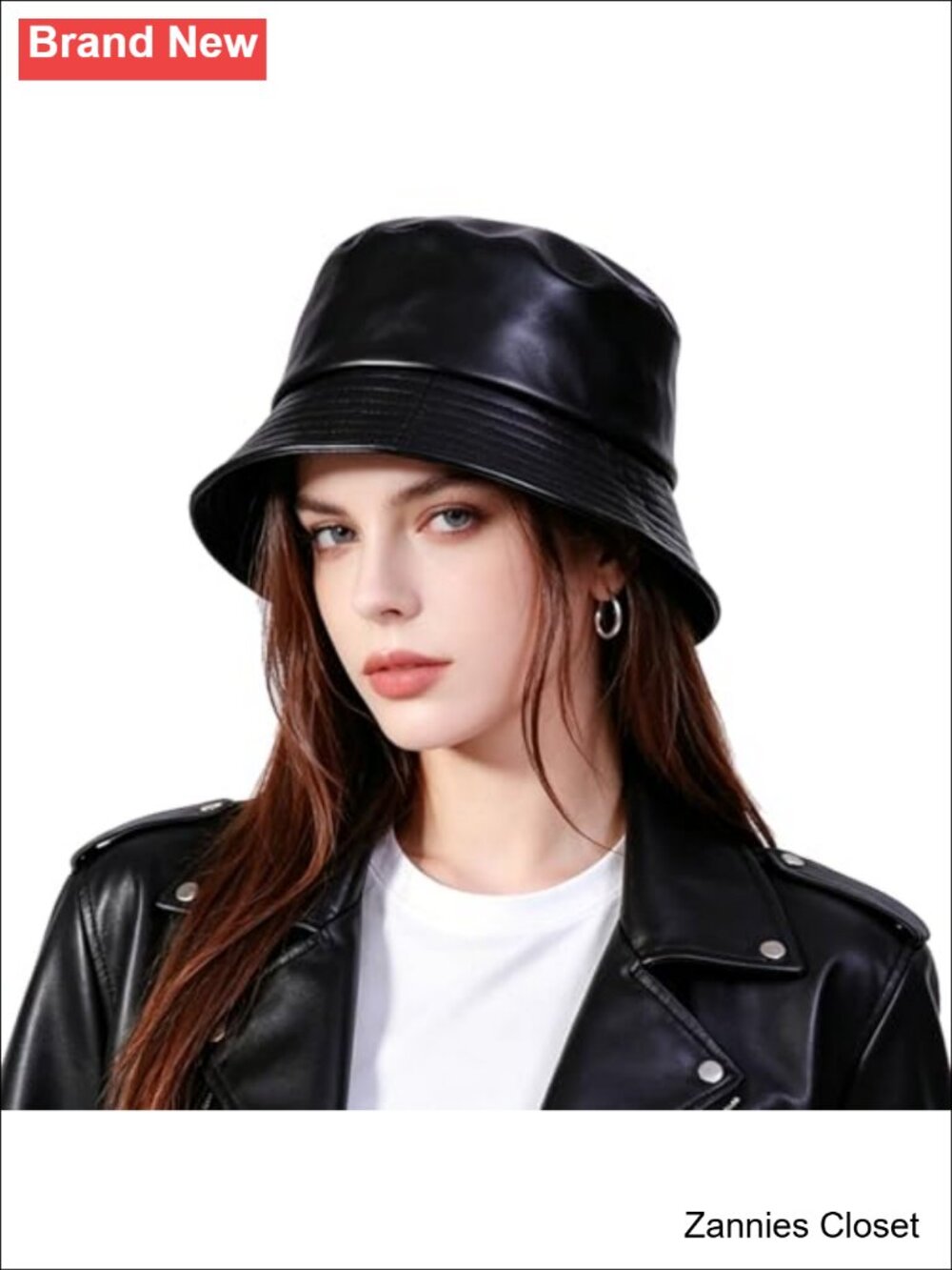 🤠 MILAKOO Faux Leather Reversible Bucket Hat Fisherman Cap Retro 80s 90s